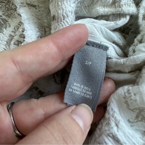 Aerie | Cream and Tan Palm Print Sleeveless Jumpsuit | Size Small - Picture 9 of 15